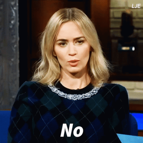 Emily Blunt Disagree No No GIF