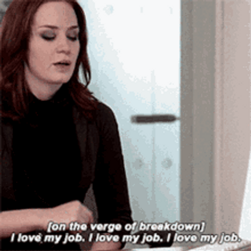 Emily Blunt On Verge Breakdown I Love My Job GIF