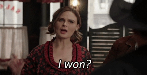 Emily Deschanel Says I Won GIF