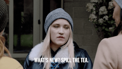 Emily Osment Asked Whats New So Spill The Tea GIF