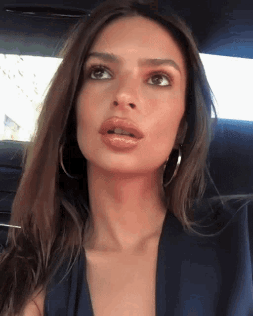 Emily Ratajkowski Looking Up GIF