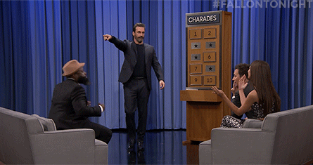 Emily Ratajkowski Sitting With Jimmy Fallon GIF