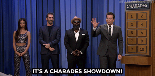 Emily Ratajkowski Smiling At Jimmy Fallon GIF