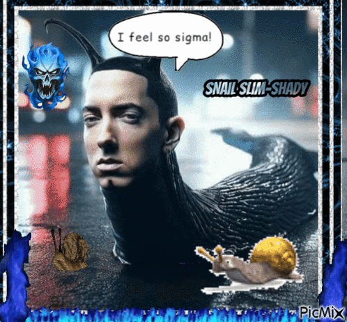 Eminem Speech Bubble Saying I Feel So Sigma GIF