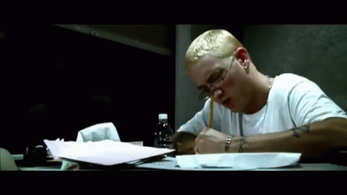 Eminem Writing Stan GIF