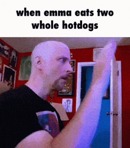 Emma Eats Two Whole Hotdogs GIF