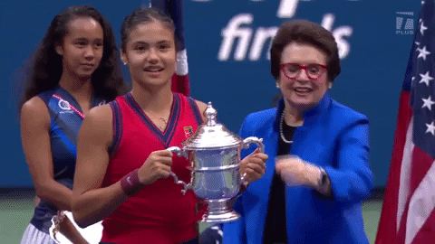Emma Raducanu Silver Cup Trophy GIF
