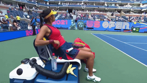 Emma Raducanu Sitting Waiting GIF