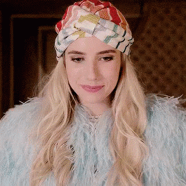 Emma Roberts Feather Dress GIF