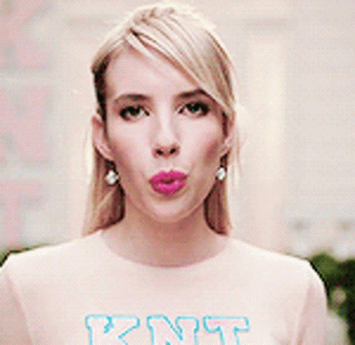 Emma Roberts Blow Bubble Gum GIF