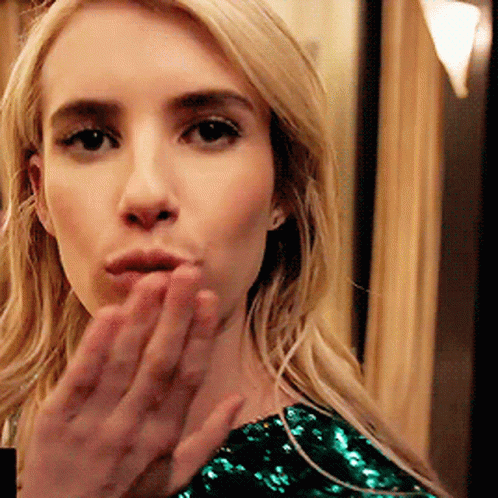 Emma Roberts Flying Kiss GIF