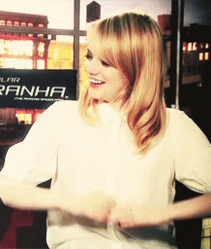 Emma Stone Hand Heart Gesture GIF