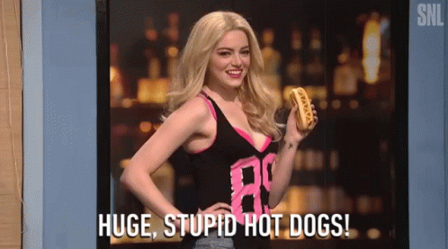 Emma Stone Huge Stupid Hotdogs GIF
