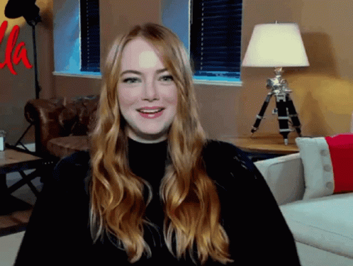 Emma Stone Giggling Interview GIF