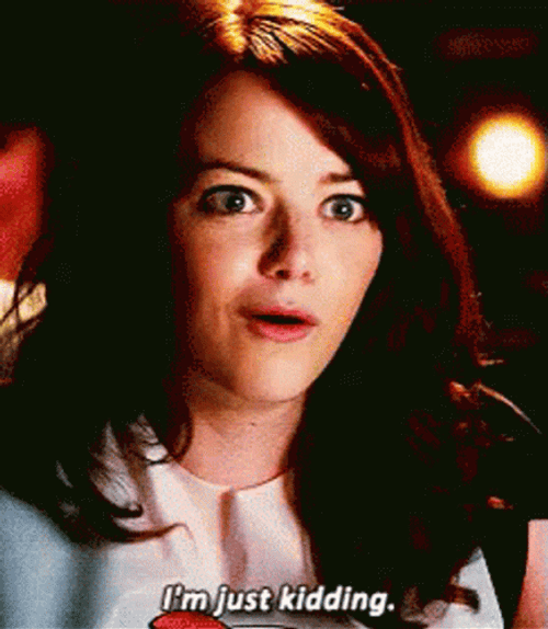 Emma Stone Laugh And Just Kidding GIF