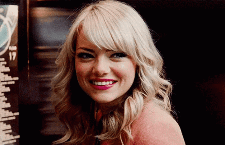 Emma Stone Nervous Smile GIF