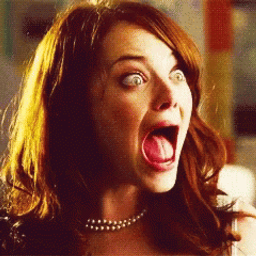 Emma Stone Shocked Wacky Face GIF
