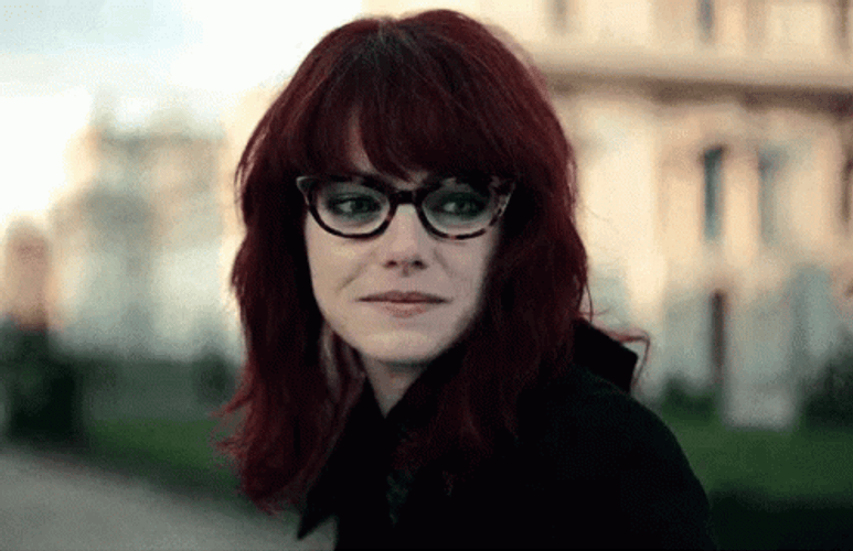 Emma Stone Wearing Eyeglasses GIF