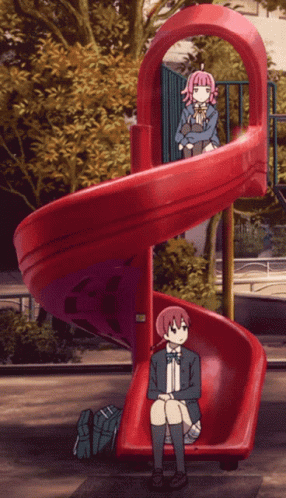 Emma Verde And Rina Tennoji On Slide GIF