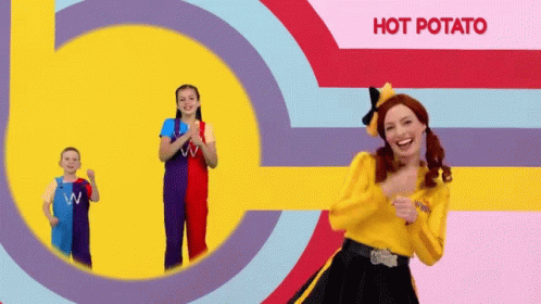 Emma Watkins And Kids Hot Potato Dance GIF