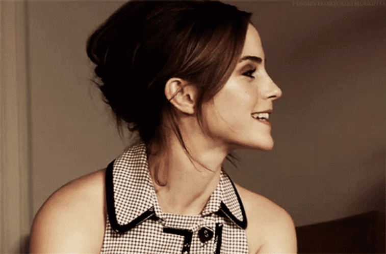 Emma Watson Joyfully Laughing GIF