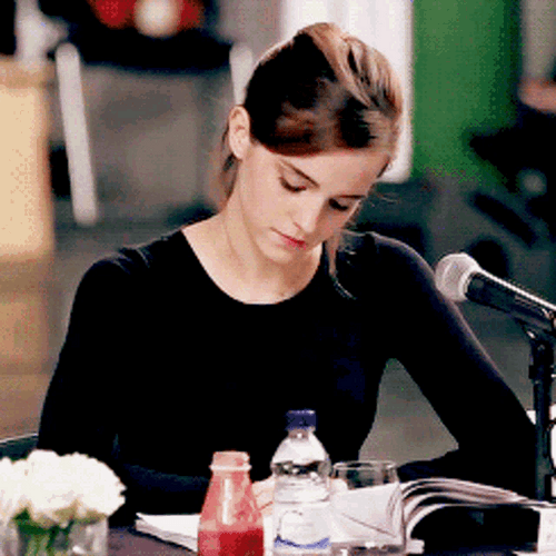 Emma Watson Seriously Reading GIF