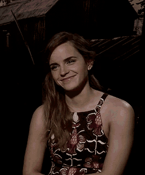 Emma Watson Shyly Laughing GIF