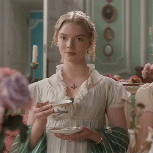 Emma Woodhouse Drinking Tea Anya GIF