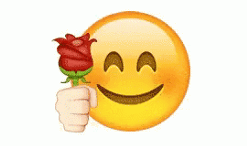 Emoji Face With Rose GIF
