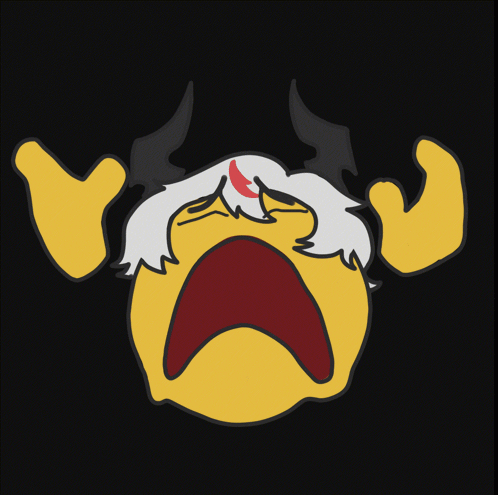 Emoji With Hair And Horns Disintegrate GIF