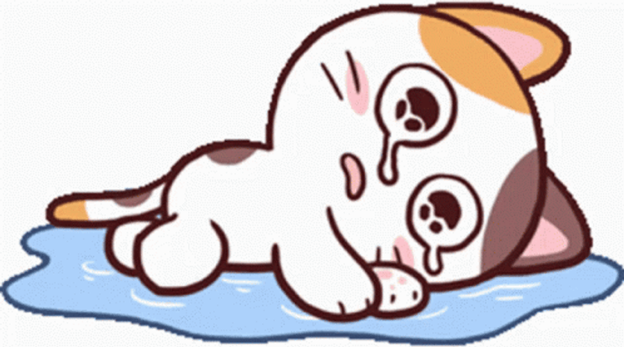 Cute Animated Sad Cat Crying GIF GIFDB