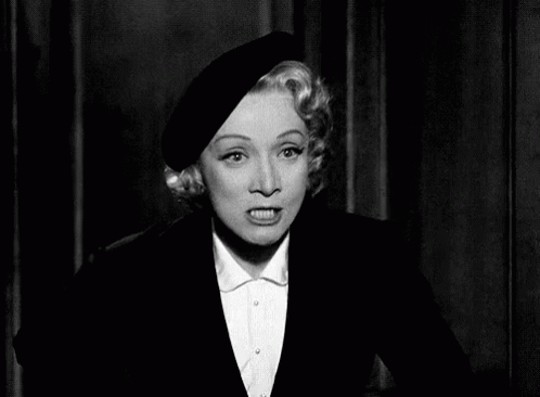 Emotional Marlene Dietrich Shouting GIF