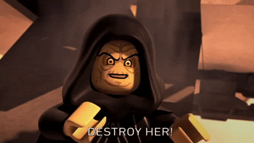 Emperor Palpatine Star Wars Lego Destroy Her GIF