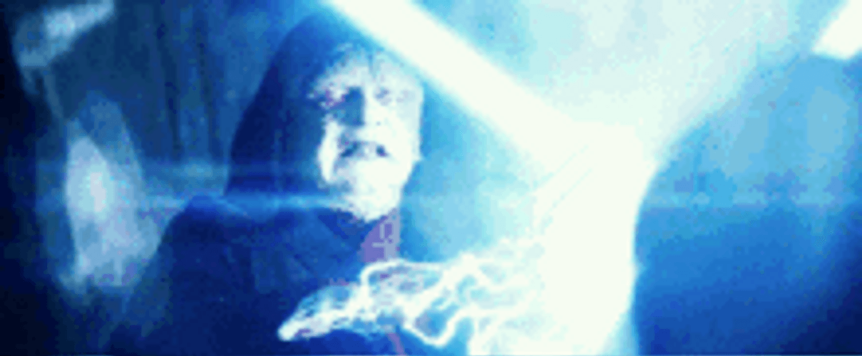 Emperor Palpatine Force Lightning Power GIF 