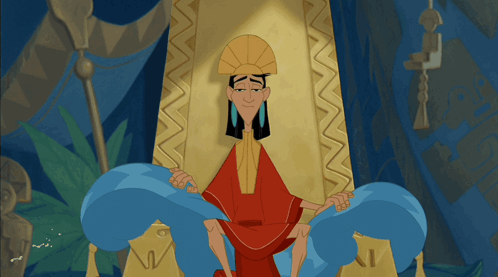 Emperor's New Groove Kuzco Relaxing On Throne GIF