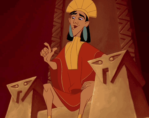 Emperor's New Groove Kuzco Sitting On His Throne GIF