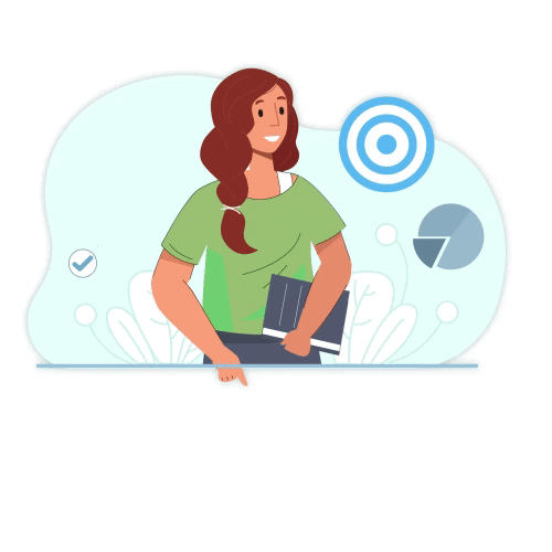 Employee Appreciation Day Animated Girl With Graphs Background GIF