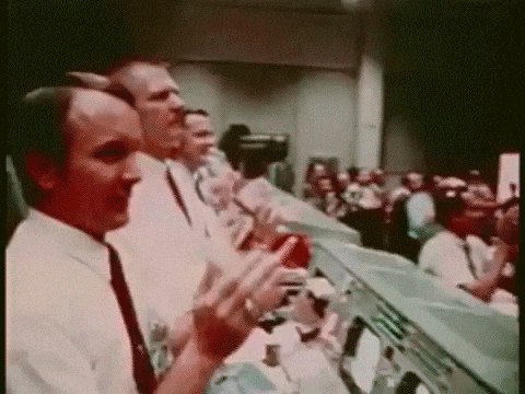 Employees At Nasa Standing And Applauding GIF