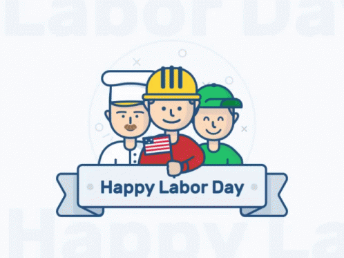 Employees Greeting Good Morning Happy Labor Day GIF