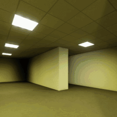 Empty Room With Two Walls and Square Ceiling Lights