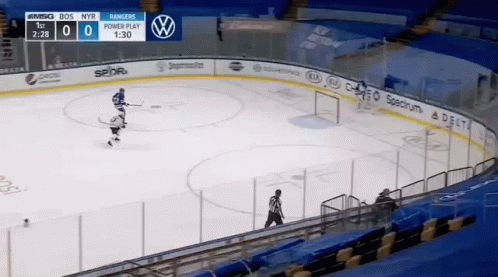 Empty Stadium Hockey Game 0-0 GIF