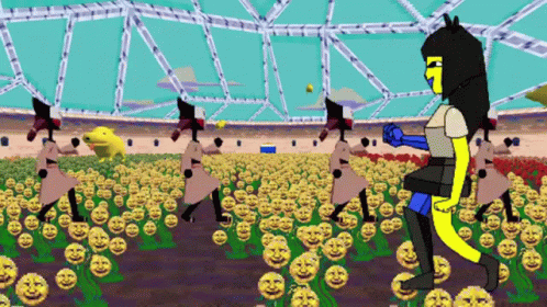 Ena Stepping In The Garden GIF