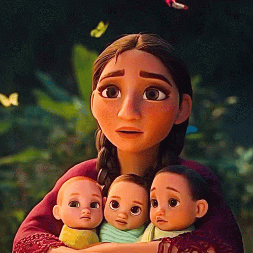 Encanto Abuela Babies Waving Butterflies GIF