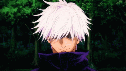 Enchanting Satoru Gojo White Hair Close Up GIF