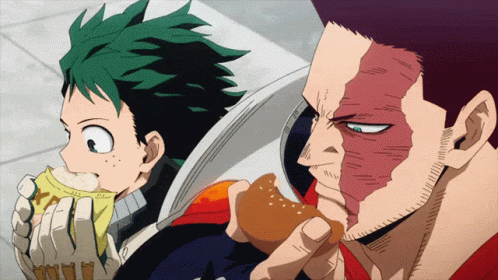 Endeavor Eating Burger With Bokuto GIF