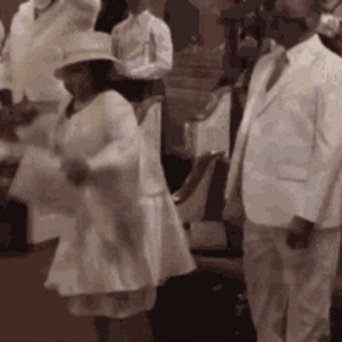 Energetic Believer In White Praise Dance GIF