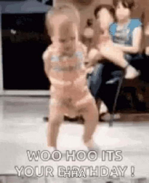 Energetic Birthday Dance Funny Baby  GIF