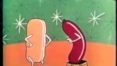 Energetic Hot Dog Face Tumbling GIF