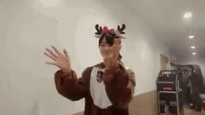 Energetic Japanese Dancing Reindeer GIF