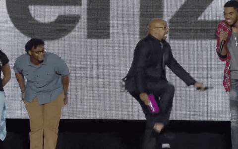 Energetic Stage Running Man Dance GIF